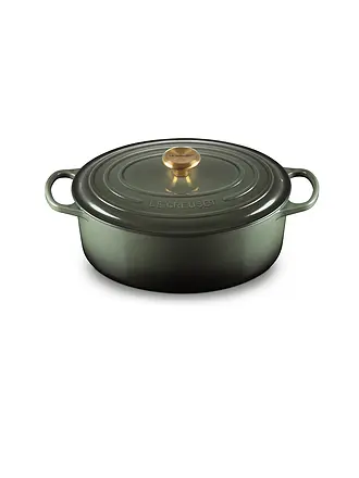 LE CREUSET | Bräter oval SIGNATURE 31cm 6,3l Ofenrot | dunkelgrün